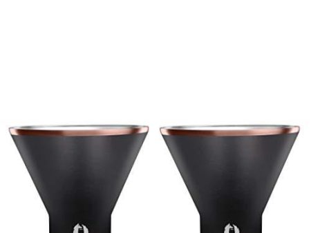 Snowfox Stainless Steel Cocktail, Margarita and Martini Glasses, Set of 2, Black Gold Online now