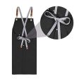 Chef Apron,Cross Back Apron for Men Women with Adjustable Straps and Large Pockets,Canvas,M-XXL (Black) For Sale