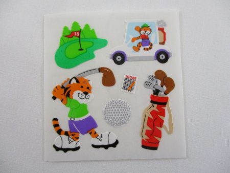 Sandylion Animal Sport Tiger Golf Sticker Sheet   Module - Vintage & Collectible Sale