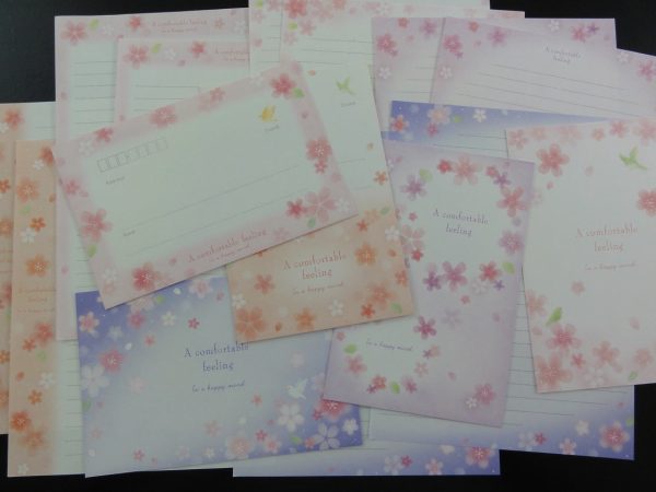 Cute Kawaii Kamio Cherry Blossom Sakura Comfortable Feeling Letter Sets - Stationery Writing Paper Envelope Penpal For Discount