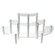 MyGift 3-Piece Set Clear Acrylic Half Moon Server Cupcake Dessert Display Stand, Tabletop Collectible Showcase Risers Online