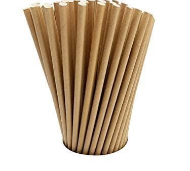 100 Kraft Biodegradable Paper Straws co-Friendly Biodegradable Drinking Straws Bulk for Party Supplies, Bridal Baby Shower, Birthday, Mixed Drinks, Weddings, Restaurant, Food Service, Drink Stirrer on Sale