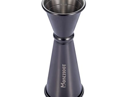 Japanese Style Jigger for Bartending-MOSEHOOT Double Cocktail Jigger, Stainless Steel Jigger 1 oz 2 oz Alcohol Measuring Tools - Black Online Sale