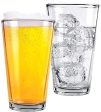 Clear Glass Beer Cups – 6 Pack – All Purpose Drinking Tumblers, 16 oz – Elegant Design for Home and Kitchen – Great for Restaurants, Bars, Parties – by Kitchen Lux Hot on Sale