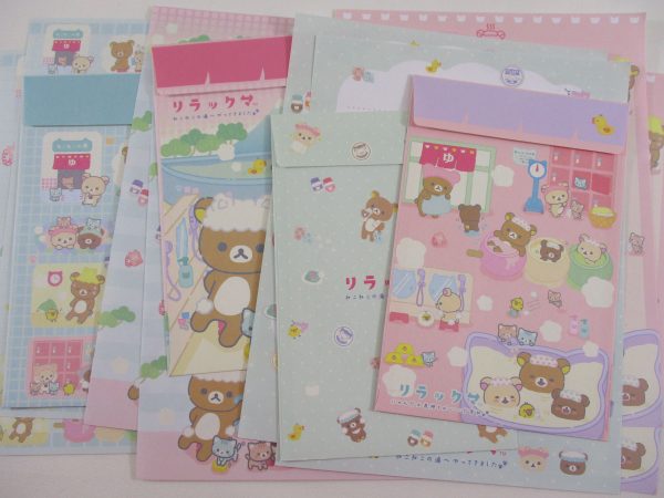 Cute Kawaii San-X Rilakkuma Bear Spa Onsen Letter Sets - Stationery Writing Paper Envelope Online Sale