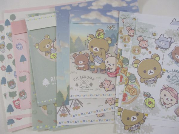 Cute Kawaii San-X Rilakkuma Camping Nature Forest Letter Sets - A - Stationery Writing Paper Envelope Sale