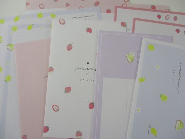 Cute Kawaii Q-Lia Misty Pallete Fruits Strawberry Lemon Letter Sets - Stationery Writing Paper Envelope Penpal Online Sale