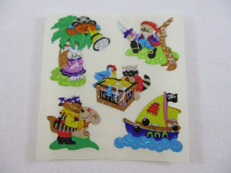 Sandylion Animals Pirate Glitter Sticker Sheet   Module - Vintage & Collectible Cheap