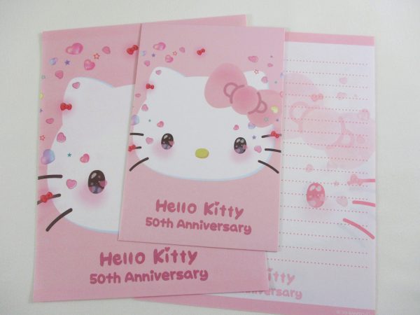 Cute Kawaii Sanrio Hello Kitty 50th Anniversary Letter Set - Writing Papers Envelope Stationery Gift preowned on Sale