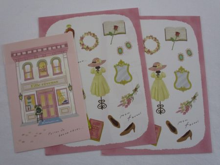 Cute Kawaii MW Town Village Series - Dream Girl Boutique Letter Set - Stationery Writing Paper Penpal Collectible Online now