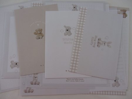 Cute Kawaii Q-Lia Fluffy Bear Bunny Dog Letter Sets - Stationery Writing Paper Envelope Penpal Fashion