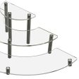 MyGift Clear Acrylic Half Moon Shelf Unit   3 Tier Tabletop Display Riser with Silver Metal Legs For Discount