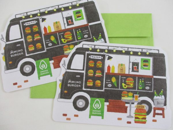 Cute Kawaii MW Food Truck Farmers Market Series - Amono Burger Letter Sets - Stationery Writing Paper Envelope Penpal Supply