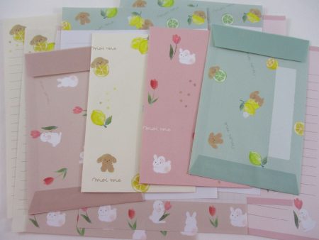 Cute Kawaii Q-Lia Bunny Rabbit Puppy Lemon Letter Sets - Stationery Writing Paper Envelope Penpal Online Hot Sale