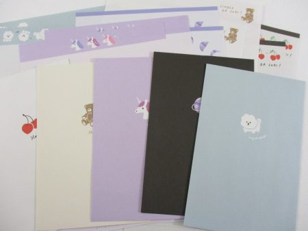 Cute Kawaii Crux Simple Bear Berries Puppies Space Unicorn Letter Sets Stationery - writing paper envelope For Discount