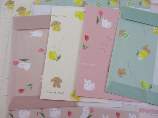 Cute Kawaii Q-Lia Bunny Rabbit Puppy Lemon Letter Sets - Stationery Writing Paper Envelope Penpal Online Hot Sale