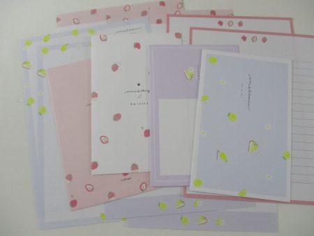 Cute Kawaii Q-Lia Misty Pallete Fruits Strawberry Lemon Letter Sets - Stationery Writing Paper Envelope Penpal Online Sale