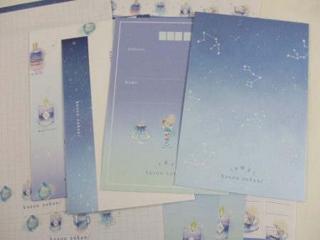 Cute Kawaii Q-Lia Magical Blue Starry Things Letter Sets - Stationery Writing Paper Envelope Penpal Fashion