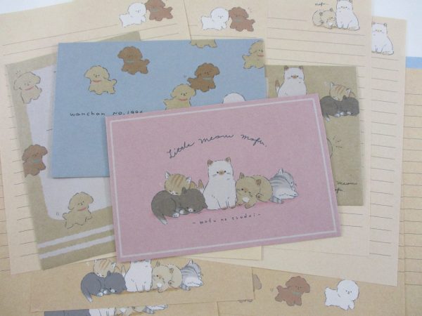 Cute Kawaii Q-Lia Cat and Dog Friends Letter Sets - Writing Paper Envelope Stationery Fashion