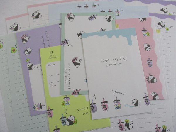 Cute Kawaaii Crux Bubble Tea Tapioca Panda Letter Sets - Stationery Writing Paper Envelope Online now