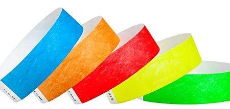 WristCo Variety Pack 3 4  Tyvek Wristbands - Red, Orange, Yellow, Green, Blue - 500 Pack Paper Wristbands for Events For Discount