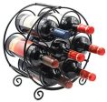 PAG 7 Bottles Free Standing Countertop Metal Wine Rack Tabletop Wine Storage Holders Stands, Black Hot on Sale