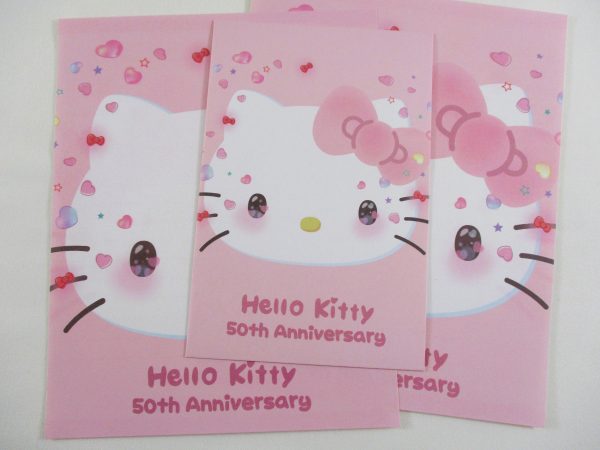 Cute Kawaii Sanrio Hello Kitty 50th Anniversary Letter Set - Writing Papers Envelope Stationery Gift preowned on Sale