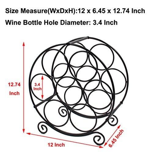 PAG 7 Bottles Free Standing Countertop Metal Wine Rack Tabletop Wine Storage Holders Stands, Black Hot on Sale