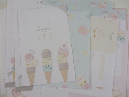 Cute Kawaii Crux Ice Cream Sweetie Mix Letter Sets - Stationery Writing Paper Envelope Penpal Online Hot Sale