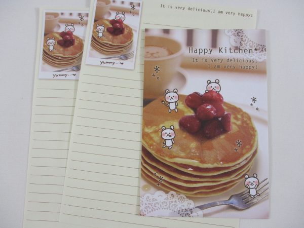 Cute Kawaii World Craft Bear Kitchen Pancake Letter Set - Writing Papers Envelope Supply