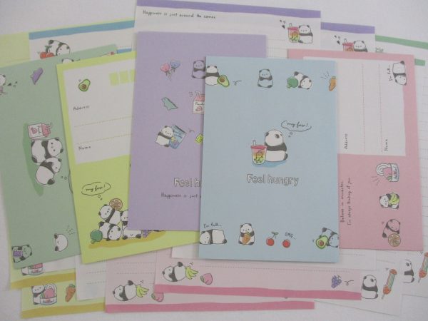 Crux Hungry Panda Fruits Bubble Tea Drink Letter Sets - Stationery Writing Paper Envelope Discount