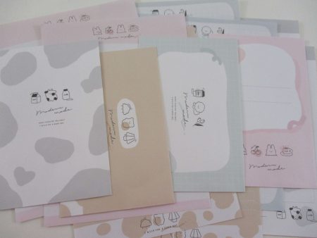 Cute Kawaii Q-Lia Bear Cow Rabbit Dog Friends Drink Letter Sets - Stationery Writing Paper Envelope Penpal Fashion