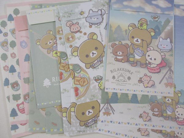 Cute Kawaii San-X Rilakkuma Camping Nature Forest Letter Sets - A - Stationery Writing Paper Envelope Sale