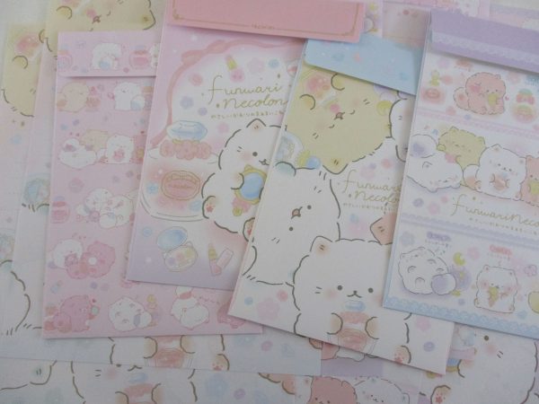 Cute Kawaii San-X Funwarinecolon Fluffy Cat Letter Sets 2023 on Sale