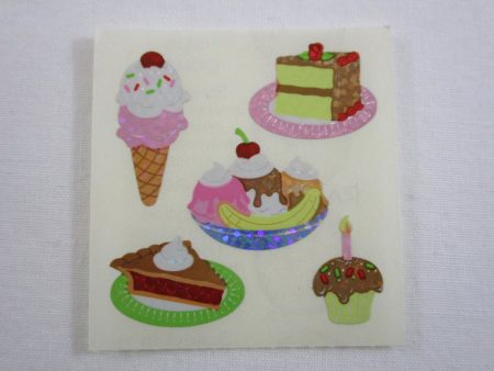 Sandylion Desserts Ice Cream Pie Cupcake Cake Glitter Sticker Sheet   Module - Vintage & Collectible Online Sale