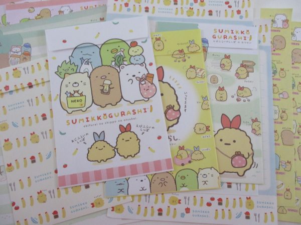 Cute Kawaii San-X Sumikko Gurashi Food Theme Letter Sets - Writing Paper Envelope Stationery Penpal Online now