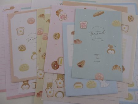 Cute Kawaii Crux Bread Breakfast Dog Fuwa Yummy Letter Sets - Stationery Writing Paper Envelope Penpal For Cheap