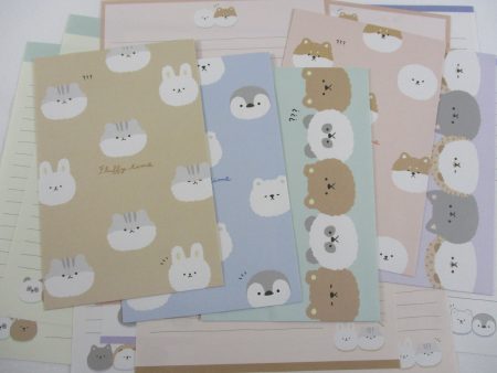 Cute Kawaii Crux Fluffy Time Cat Dog Hedgehog Bear Penguin Letter Sets Stationery - writing paper envelope on Sale