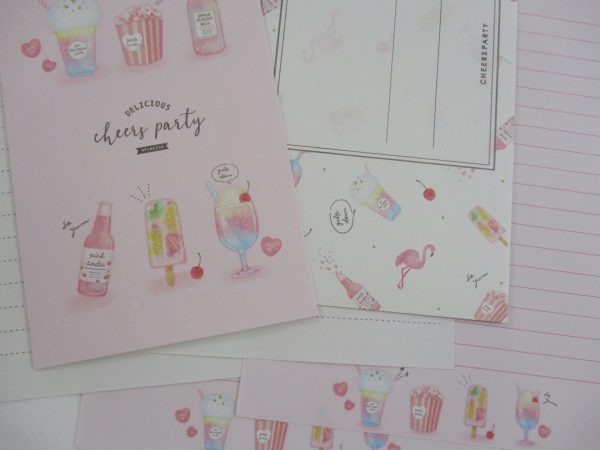 Q-Lia Cheers Party Delicious Fruit Drinks Letter Sets - Stationery Writing Paper Envelopes Penpal For Discount