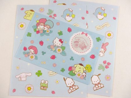 Cute Kawaii Sanrio Characters Hello Kitty Little Twin Stars Purin My Melody Letter Set 2021 License - Writing Papers Envelope Stationery Journal Collectible Preowned Sale