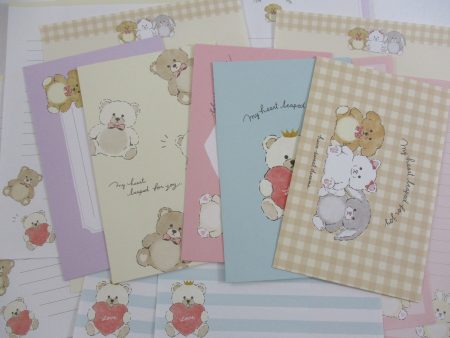 Cute Kawaii Mind Wave Bear My Heart Leap for Joy Letter Sets - Stationery Writing Paper Envelope Penpal For Discount