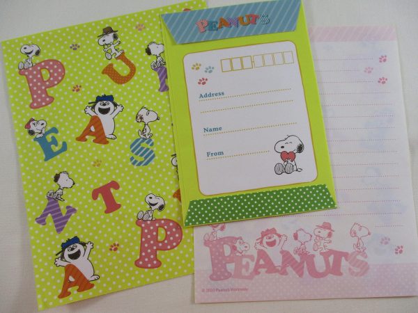 Cute Kawaii Peanuts Snoopy Letter Set - Stationery Writing Paper Penpal Collectible Gift For Sale