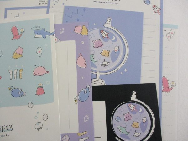 Cute Kawaii Q-Lia Fish Ocean Sea World Star Universe Letter Sets - Stationery Writing Paper Envelope Penpal Sale