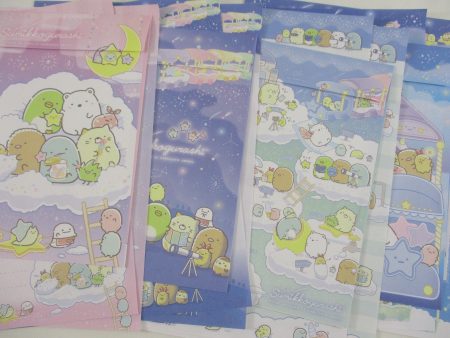 Cute Kawaii San-X Sumikko Gurashi Starry Night Travel Letter Sets - Writing Paper Envelope Stationery Penpal on Sale