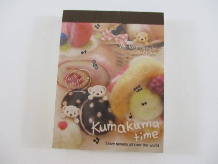 Cute Kawaii  Q-Lia Bear Kuma Kuma Time Mini Notepad   Memo Pad - A - Stationery Designer Paper Collection Cheap