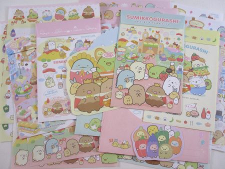 Cute Kawaii San-X Sumikko Gurashi Sushi Bakery Town Letter Sets - Writing Paper Envelope Stationery Penpal on Sale