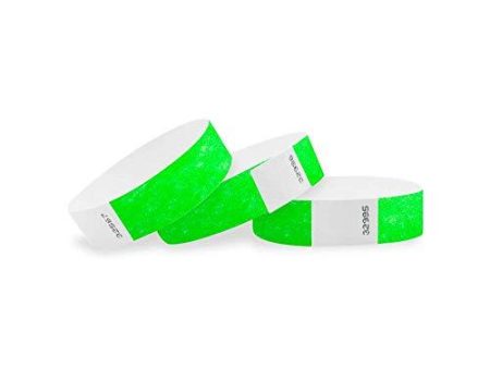 WristCo Neon Green 3 4  Tyvek Wristbands - 500 Pack Paper Wristbands For Events Online