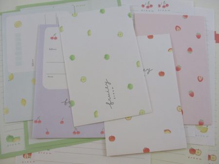 Cute Kawaii Crux Fruity Dream Strawberry Apple Lemon Letter Sets - Stationery Writing Paper Envelope Online Hot Sale