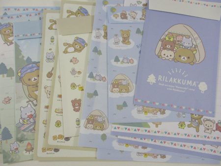 Cute Kawaii San-X Rilakkuma Camping Nature Forest Letter Sets - B - Stationery Writing Paper Envelope Hot on Sale