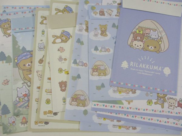 Cute Kawaii San-X Rilakkuma Camping Nature Forest Letter Sets - B - Stationery Writing Paper Envelope Hot on Sale